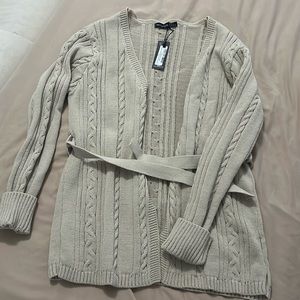 Pretty Little Thing Maternity Oatmeal Cable Knit Wrap Cardigan